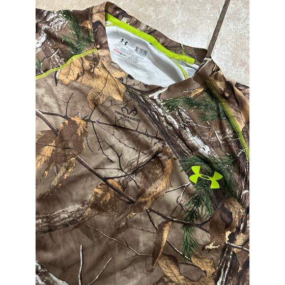Under Armour Shirt Mens X-LARGE Camo Stretch Performance Heat Gear Hunting - Picture 3 of 6